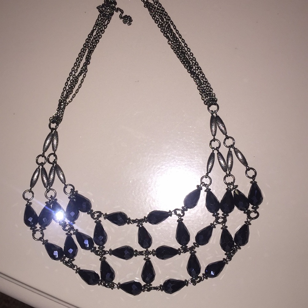 Navy Blue Formal Statement Necklace